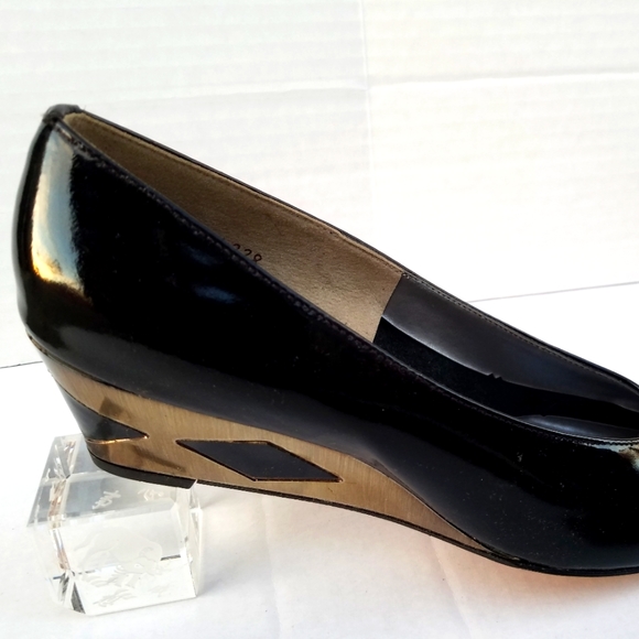 ..Magdesians Designer Metallic Wedge High Heels Shoes Trend Summer 2022 NWT - Picture 8 of 9